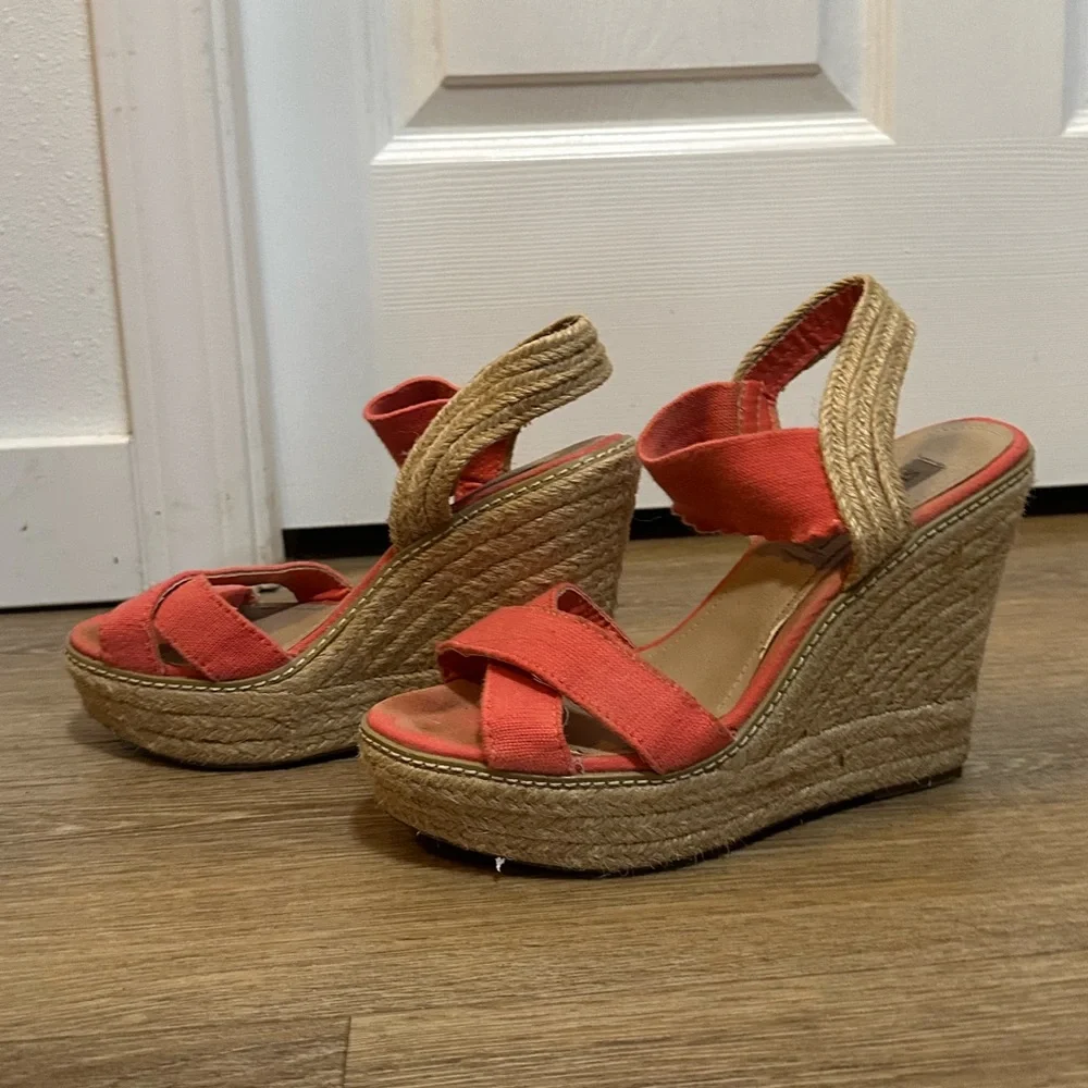Steve Madden Coral Crossover Strap Woven Wedge Womens 8.5